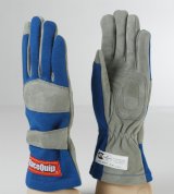 RaceQuip 351 Gloves 351026RQP Driving Gloves, 351, Single-Layer, Nomex/Leather, Blue/Gray, Men's X-Large, SFI 3.3/1, Pair thumbnail 2