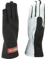RaceQuip 350 Gloves 350006RQP Driving Gloves, 350, Nomex/Leather, Black/White, Men's X-Large, Pair thumbnail 3