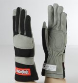 RaceQuip 351 Gloves 351002RQP Driving Gloves, 351, Single-Layer, Nomex/Leather, Black/Gray, Men's Small, SFI 3.3/1, Pair thumbnail 1