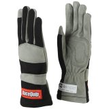 RaceQuip 351 Gloves 351002RQP Driving Gloves, 351, Single-Layer, Nomex/Leather, Black/Gray, Men's Small, SFI 3.3/1, Pair thumbnail 3