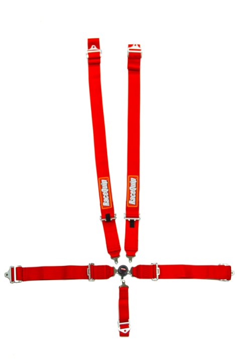 RaceQuip Sportsman Camlock Harnesses 741011RQP Racing Harness, Sportsman, Complete, 5-Point, Camlock, SFI 16.1, Polyester, Red, Each