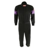 RaceQuip SFI-1 Pro-1 Single Layer Kids Suits 1950596RQP Driving Suits, Suits, One-piece, Pyrovatex, Black with Purple Stripe, SFI 3.2A/1, Youth X-Large, Each thumbnail 4