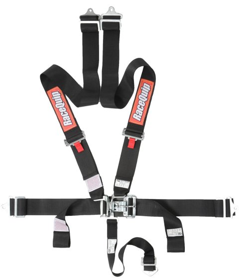 RaceQuip Latch & Link 5-Point Harness 711001RQP Harness, Link, Individual, Bolt-In, Wraparound, Floor/Roll Bar Mount, Black, Each thumbnail 1