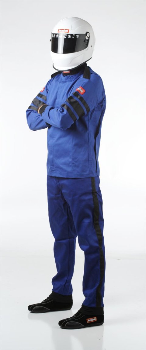 RaceQuip 110 Series Pyrovatex SFI-1 Jackets 111025RQP Driving Jacket, Series, Pyrovatex, Single Layer, Blue with Black Stripe, Men's Large, Each thumbnail 3