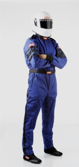 RaceQuip 120 Series Pyrovatex SFI-5 Suits 120022RQP Suit, Men's Small, One-piece, Multiple Layers, SFI 3.2A/5 Rating, Blue with Black Stripe, Each thumbnail 3
