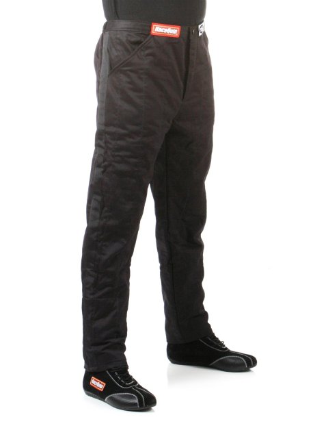 RaceQuip 120 Series Pyrovatex SFI-5 Pants 122006RQP Driving Pants, Series, Pyrovatex, Multi-Layer, Black with Black Stripe, Men's X-Large, Each