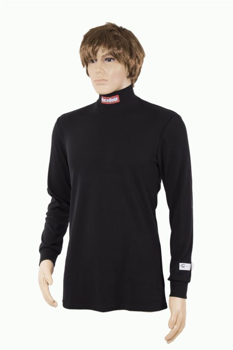RaceQuip SFI 3.3 Fire-Retardant Underwear Shirts 4910906RQP Fire Retardant Shirts, Fire Retardant Underwear, Top, Youth X-Large, Black