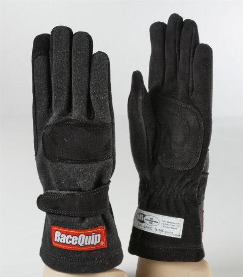 RaceQuip 355 Gloves 355008RQP Driving Gloves, 355, 2-Layer, Leather/Nomex®, Black, Men's 3X-Large, SFI 3.3/5, Pair thumbnail 1