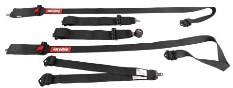 RaceQuip Camlock 6-Point Harness 746006RQP Racing Harness, Sportsman, Complete, 6-Point, Camlock, HANS Compatible, SFI 16.1, Polyester, Black, Each