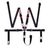RaceQuip Small Buckle Latch & Link Pro Ratchet HANS/HNR Auto Racing 5-Point Harness 841001RQP Harnesses, Camlock, 5 Point 2 in. Harness, Pull-Down, Black, SFI 16.1 Seat Belt Set thumbnail 1