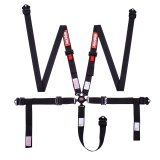 RaceQuip Small Buckle Latch & Link Pro Ratchet HANS/HNR Auto Racing 5-Point Harness 841001RQP Harnesses, Camlock, 5 Point 2 in. Harness, Pull-Down, Black, SFI 16.1 Seat Belt Set thumbnail 2