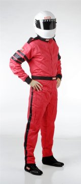 RaceQuip 110 Series Pyrovatex SFI-1 Suits 110018RQP Suit, One-piece, Men's 3X-Large, Single Layer, SFI 3.2A/1, Red with Black Stripe, Each thumbnail 3