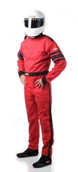 RaceQuip 110 Series Pyrovatex SFI-1 Suits 110018RQP Suit, One-piece, Men's 3X-Large, Single Layer, SFI 3.2A/1, Red with Black Stripe, Each thumbnail 4