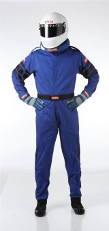 RaceQuip 110 Series Pyrovatex SFI-1 Suits 110024RQP Suit, One-piece, Men's Medium Tall, Single Layer, SFI 3.2A/1, Blue with Black Stripe, Each thumbnail 2