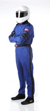RaceQuip 110 Series Pyrovatex SFI-1 Suits 110024RQP Suit, One-piece, Men's Medium Tall, Single Layer, SFI 3.2A/1, Blue with Black Stripe, Each thumbnail 5