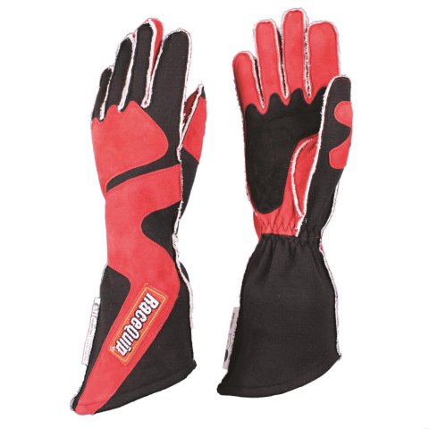 RaceQuip 359 Series Outseam Angle-Cut Gloves 359106RQP Driving Gloves, Series, Two Layer, Nomex/Suede, Race Gloves, SFI 3.3/5, Black/Red, X-Large, Pair