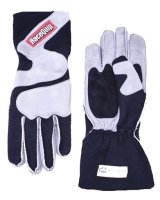 RaceQuip 356 Series Outseam Gloves with Cuffs 356602RQP Driving Gloves, Series, Two Layer, Nomex/Suede, Race Gloves, SFI 3.3/5, Black/Gray, Small, Pair thumbnail 4