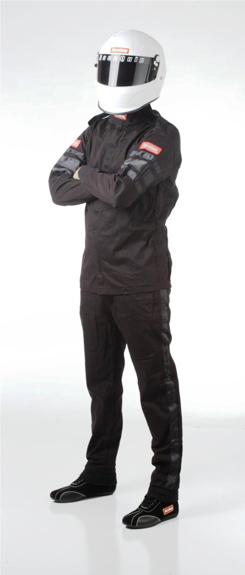 RaceQuip 110 Series Pyrovatex SFI-1 Jackets 111000RQP Driving Jacket, Series, Pyrovatex, Single Layer, Black with Black Stripe, Men's 5X-Large, Each thumbnail 2