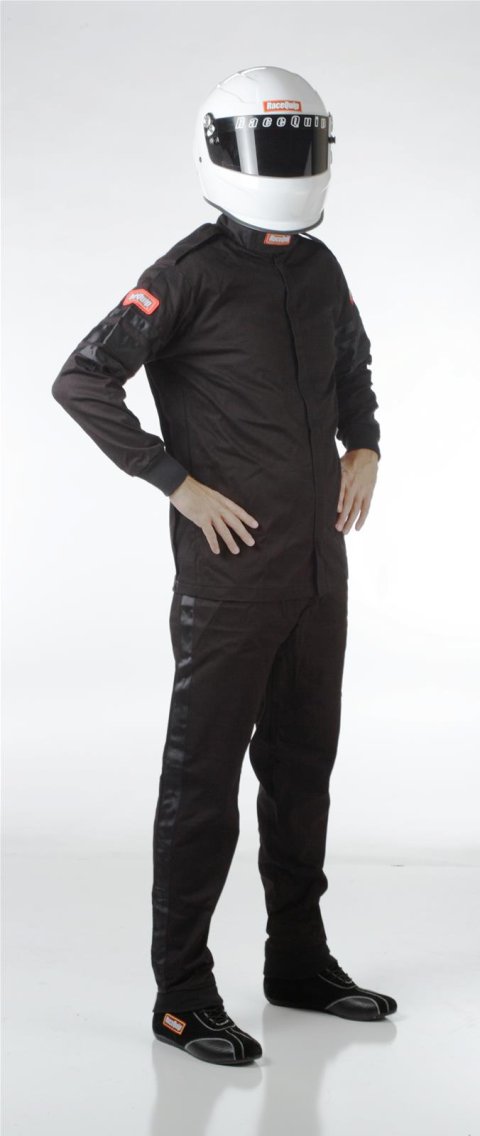 RaceQuip 110 Series Pyrovatex SFI-1 Jackets 111000RQP Driving Jacket, Series, Pyrovatex, Single Layer, Black with Black Stripe, Men's 5X-Large, Each thumbnail 3
