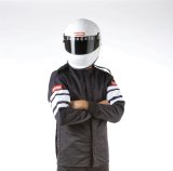 RaceQuip 120 Series Pyrovatex SFI-5 Jackets 121000RQP Driving Jacket, Men's 5X-Large, Pyrovatex, Black with White Stripe, SFI 3.2A/5, Each thumbnail 1