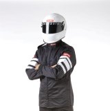 RaceQuip 120 Series Pyrovatex SFI-5 Jackets 121000RQP Driving Jacket, Men's 5X-Large, Pyrovatex, Black with White Stripe, SFI 3.2A/5, Each thumbnail 2