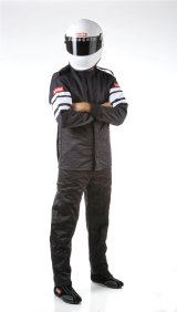 RaceQuip 120 Series Pyrovatex SFI-5 Jackets 121000RQP Driving Jacket, Men's 5X-Large, Pyrovatex, Black with White Stripe, SFI 3.2A/5, Each thumbnail 3