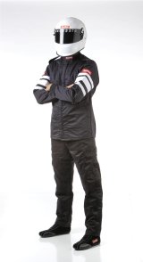 RaceQuip 120 Series Pyrovatex SFI-5 Jackets 121000RQP Driving Jacket, Men's 5X-Large, Pyrovatex, Black with White Stripe, SFI 3.2A/5, Each thumbnail 4