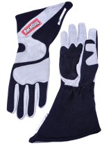 RaceQuip 358 Series Angle-Cut Gloves 358602RQP Driving Gloves, Series, Two Layer, Nomex/Suede, Long Gauntlet Race Gloves, SFI 3.3/5, Black/Gray, Small, Pair thumbnail 2