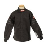 RaceQuip SFI-1 Pro-1 Single Layer Kids Jackets 1969991RQP Driving Jackets, Jackets, Pyrovatex, Black with Black Stripe, SFI 3.2A/1, Junior's X-Small, Each thumbnail 1