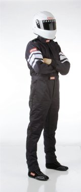 RaceQuip 120 Series Pyrovatex SFI-5 Suits 120002RQP Driving Suit, 1-Piece, Series, Pyrovatex, Multi-Layer, Black with White Stripe, Men's Small, Each thumbnail 3