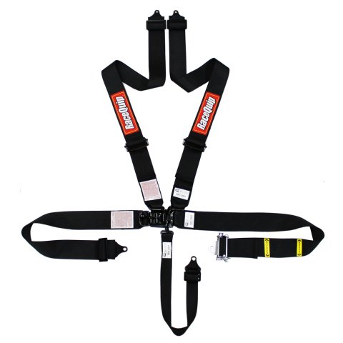 RaceQuip Small Buckle Latch & Link Pro Ratchet Auto Racing 5-Point Harness 813003RQP Harness, Complete, Ratchet, Link, Buckle, 5-Point, SFI 16.1, Polyester, Black, Each thumbnail 2