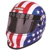 RaceQuip PRO Youth Helmets 2261296RQP Helmet, Youth, Full Face, Nomex Liner, Graphic, American Flag, Gloss, Adjustable Size, Each thumbnail 1