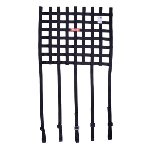 RaceQuip SFI Ribbon Window Nets With Strap Mounts 825005RQP Net, Rectangle, Ribbon, Polypropylene, Black, Straps, 24 in. Width, 18 in. Height, 27.1, Each thumbnail 1
