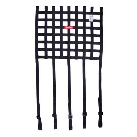 RaceQuip SFI Ribbon Window Nets With Strap Mounts 825005RQP Net, Rectangle, Ribbon, Polypropylene, Black, Straps, 24 in. Width, 18 in. Height, 27.1, Each thumbnail 2