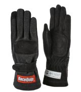 RaceQuip 355 Gloves 3550092RQP Driving Gloves, 355, 2-Layer, Leather/Nomex®, Black, Youth Small, SFI 3.3/5, Pair thumbnail 3