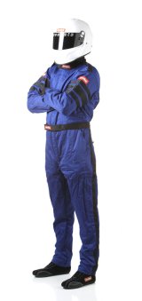 RaceQuip 120 Series Pyrovatex SFI-5 Suits 120024RQP Suit, Men's Medium Tall, One-piece, Multiple Layers, SFI 3.2A/5, Blue with Black Stripe, Each thumbnail 4