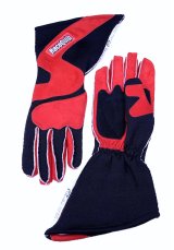 RaceQuip 359 Series Outseam Angle-Cut Gloves 359102RQP Driving Gloves, Series, Two Layer, Nomex/Suede, Race Gloves, SFI 3.3/5, Black/Red, Small, Pair thumbnail 2
