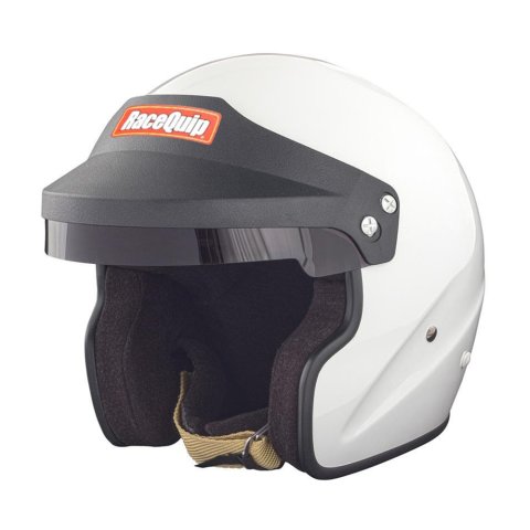 RaceQuip OF20 Open Face Helmets 256113RQP Helmet, OF20, Face, Gloss White, Snell SA2020, EPS Liner, No Graphic, Medium, Each