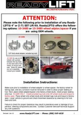 ReadyLift Suspension 0.875 inch Wheel Spacers 10-3485 Spacers, Billet Aluminum, in. Thickness, 14mm x 1.50 RH, 6 x 5.5 in. Bolt Circle, Chevy, GMC, Pair thumbnail 3