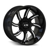 ION Alloy Series 151 Gloss Black Wheels with Milled Face 17x9 Wheel, Series, Aluminum, Black, Face, 17 x 9 in., 5.00 in. Backspace, Each thumbnail 1