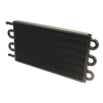 Derale Replacement Tube and Fin Engine Oil Coolers 15302 Fluid Cooler, Oil, Tube-Fin Type, Copper/Aluminum, 7.625 in. x 16.625 in. x 0.75 in., 1/2 in. Inlet, Outlet thumbnail 1