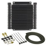 Derale 9000 Series Fin and Plate Transmission Coolers 13614 Fluid Cooler, Plate-Fin Type, Aluminum, 10.125 in. x 11.875 in. x 1.25 in., 1/2 NPT Inlet, Outlet, Kit thumbnail 1
