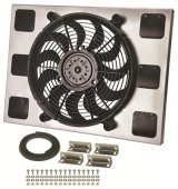 14 Inch 2,100 CFM Derale High-Output Single RAD Fan and Shroud Kit 16827 Electric Fan, Single, in. Diameter, Each thumbnail 1