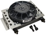 Derale Atomic-Cool Remote Fluid Coolers 13750 Oil Cooler, 9 3/8 in. x 12 3/4 in. x 4 5/16 in. Cooler, 8 in. Fan, Black, -6 AN Male, Kit thumbnail 1