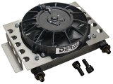 Derale Atomic-Cool Remote Fluid Coolers 13750 Oil Cooler, 9 3/8 in. x 12 3/4 in. x 4 5/16 in. Cooler, 8 in. Fan, Black, -6 AN Male, Kit thumbnail 3