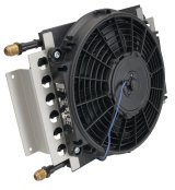 Derale Electra-Cool Remote Fluid Coolers 15820 Oil Cooler, 11-1/2 in. x 15-3/4 in. x 4 in. Cooler, 10 in. Fan, -8 AN Male, Kit thumbnail 2