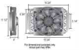 Derale Electra-Cool Remote Fluid Coolers 15820 Oil Cooler, 11-1/2 in. x 15-3/4 in. x 4 in. Cooler, 10 in. Fan, -8 AN Male, Kit thumbnail 3