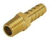 Derale NPT to Nipple Fittings 98100 Fitting, Adapter, Hose Barb, Straight, Brass, Natural, 1/4 in. NPT, 3/8 in. Hose Barb, Each thumbnail 3