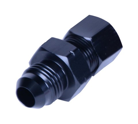 Derale Tube Adapter Fittings 13045 Adapter, Compression Fitting, 3/8" Transmission Cooler Line to -6AN Male Black anodized Fitting