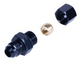 Derale Tube Adapter Fittings 13045 Adapter, Compression Fitting, 3/8" Transmission Cooler Line to -6AN Male Black anodized Fitting thumbnail 2